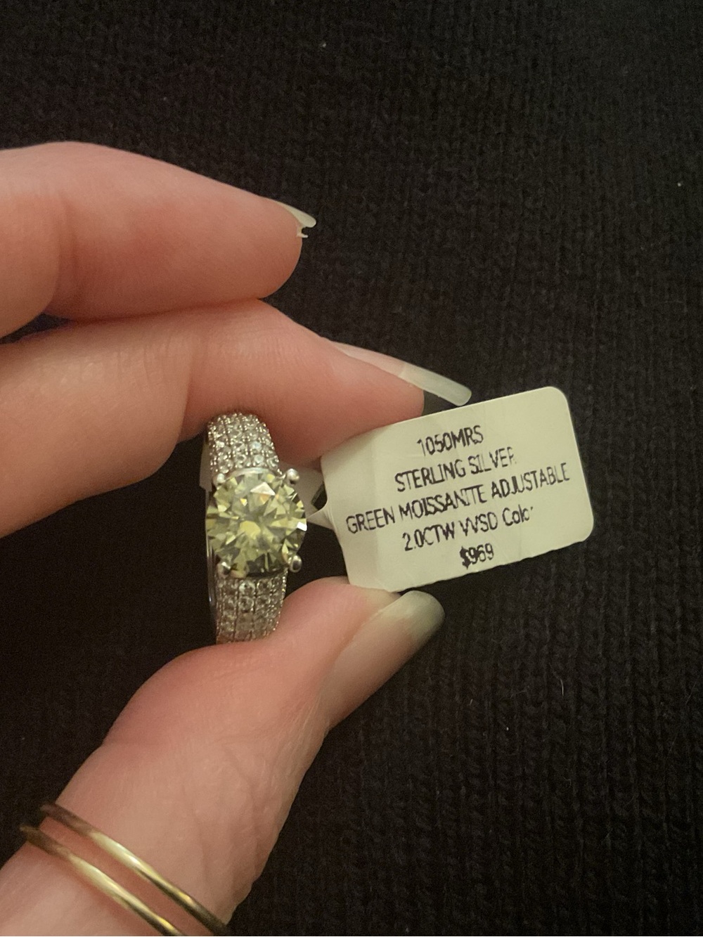 Green Moissanite SSVJewelry Set 4CTW Cathedral Ring&Halo Pendant GRA Certified! - Picture 7 of 14